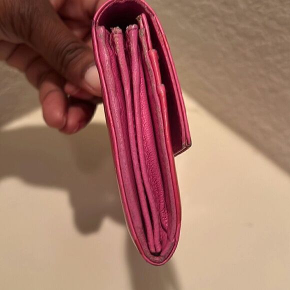 Dior Women's Ultimate Continental Long Wallet Red Patent Logo Embossed Trendy - Picture 5 of 15